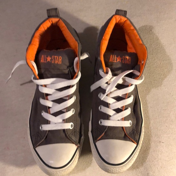 grey and orange converse